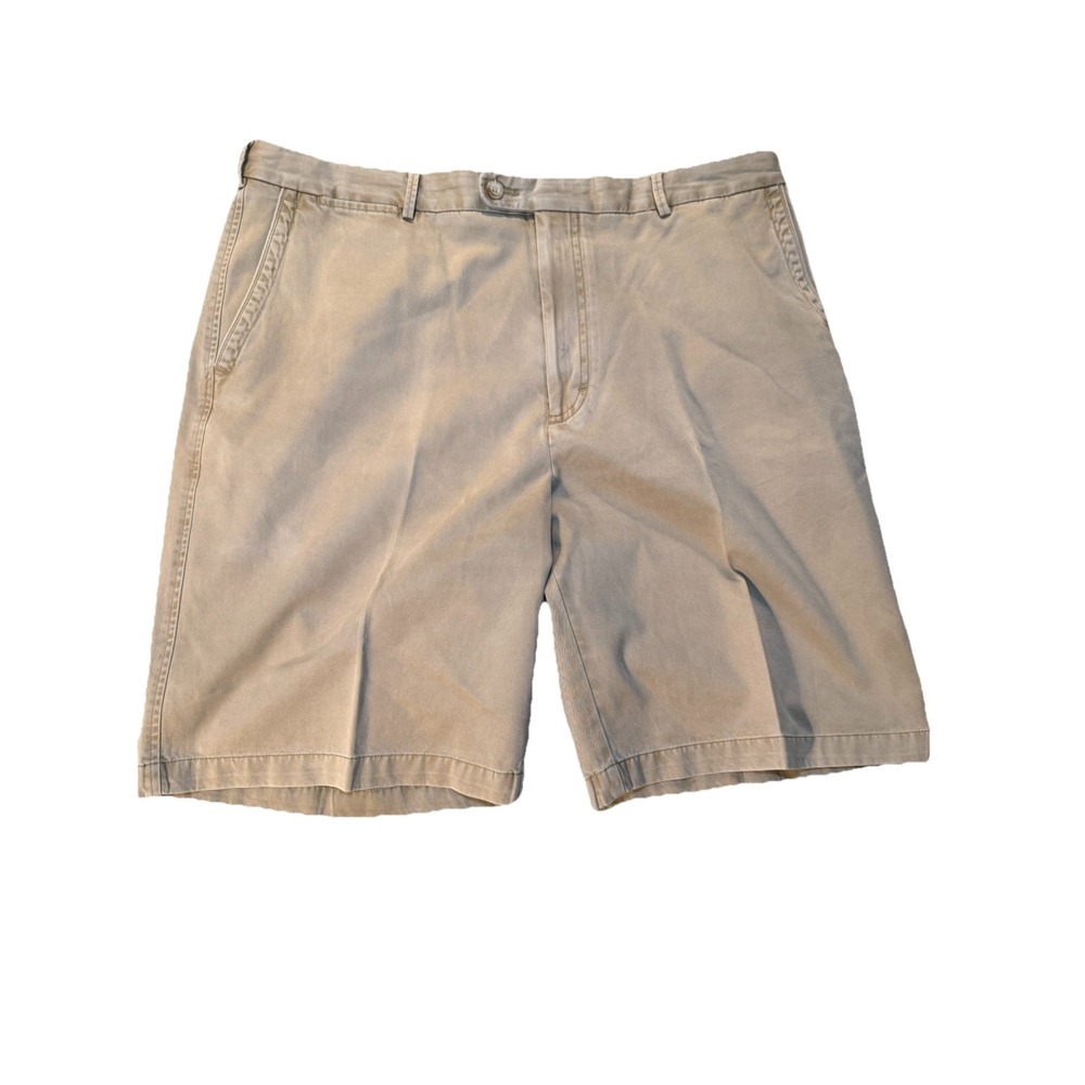 Men's Peter Millar Khaki Flat Front Chino Shorts size 38